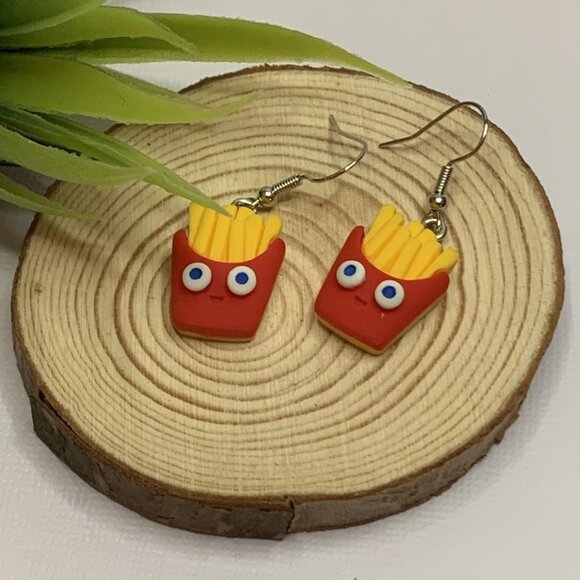 French Fry Earring, Fry Earring, Funny Food Earring, Cute Earring, Gift Idea - Picture 4 of 5